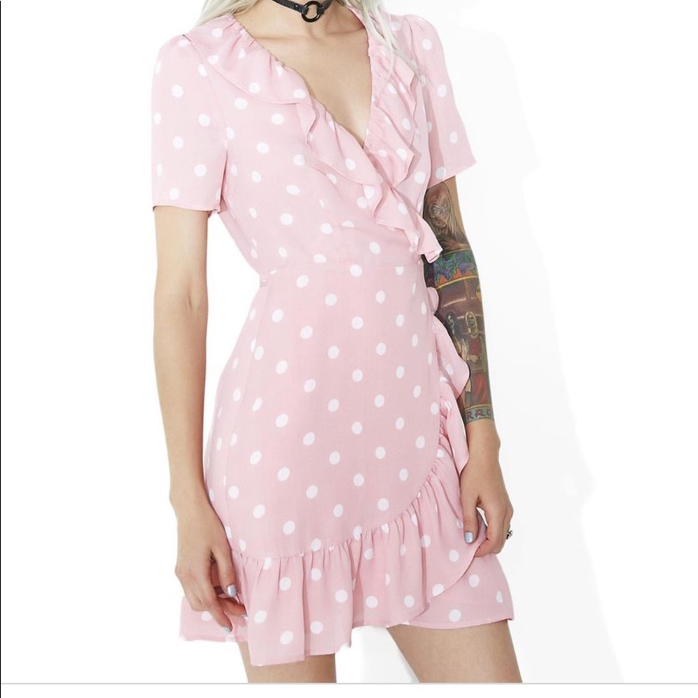 Dolls kill polka dot wrap dress